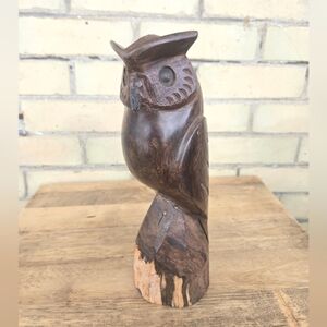 Hand Crafted Wood Carved Owl